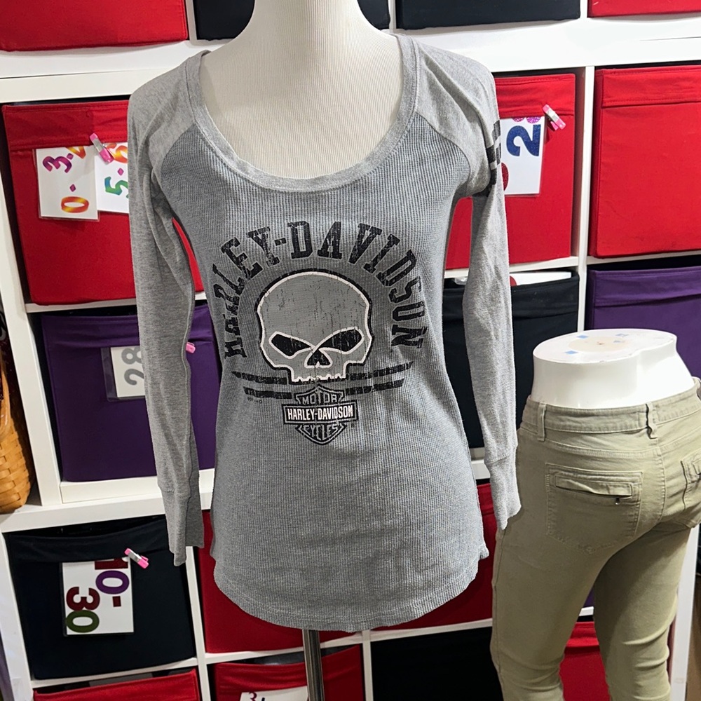 Harley-Davidson Silver Skull Graphic Long Sleeve